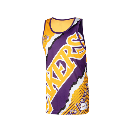 Mitchell & Ness x NBA Jumbotron 2.0 White, Yellow & Purple T-Shirt