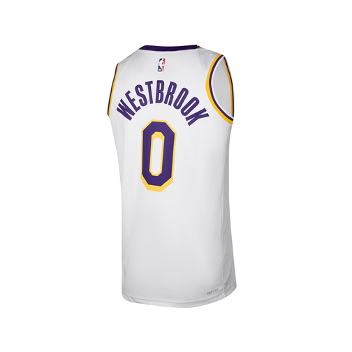 Nike Men's Los Angeles Lakers Association Edition Dri-Fit NBA Swingman Jersey, White, Size: Medium, Polyester